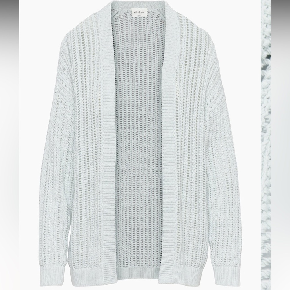 Aritzia Wilfred Free Terrasen Open Front Cotton Knit Cardigan size medium